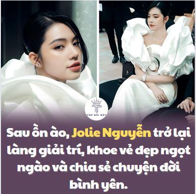 Sau ồn ào, Jolie Nguyễn trở lại làng giải trí, khoe vẻ đẹp ngọt ngào và chia sẻ chuyện đời bình yên.