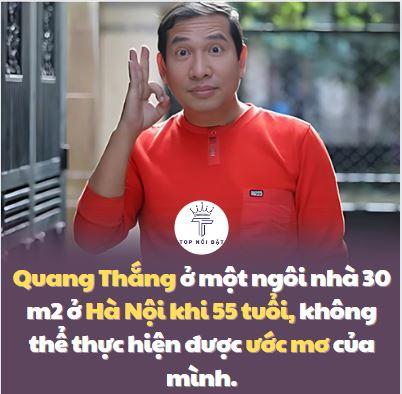 Quang Thắng, nổi tiếng, ở một ngôi nhà 30 m2 ở Hà Nội khi 55 tuổi, không thể thực hiện được ước mơ của mình.
