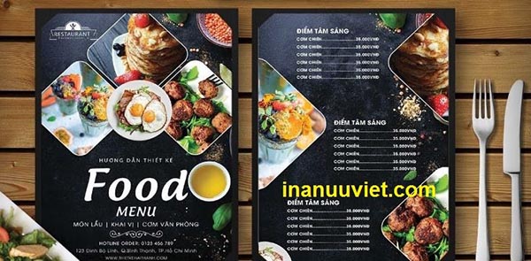 In Menu được thực hiện nhiều tại cửa hàng in ấn Ưu Việt